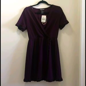 Purple faux wrap dress